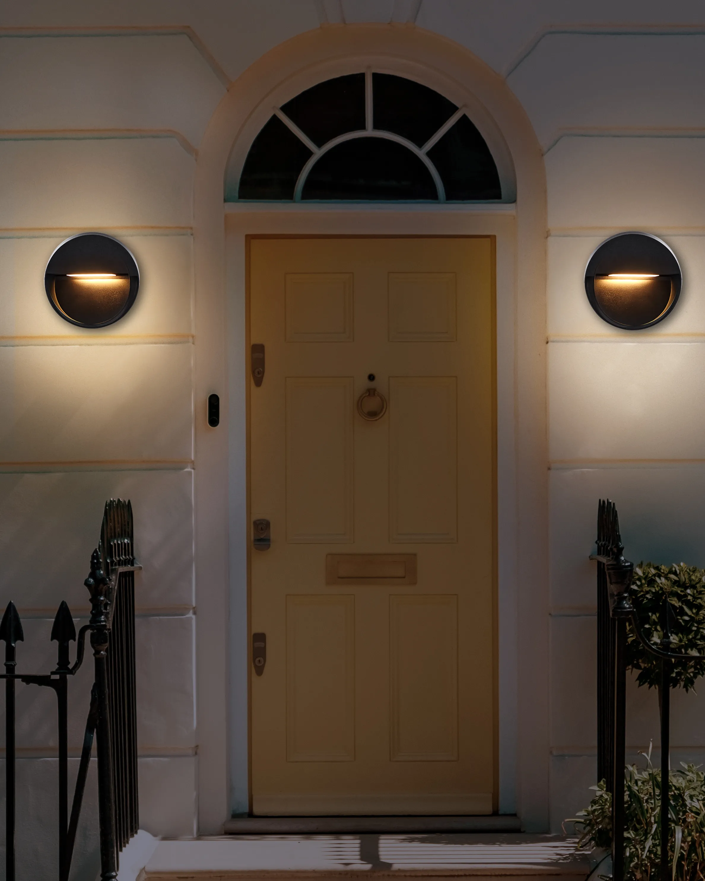 Set of 2 Outdoor LED Wall Lights POMPTON Black