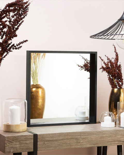 Lustro ścienne wiszące 50 cm czarne