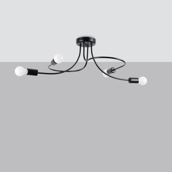 Lampa sufitowa STRATO czarna 4xE27x15W wym:32x75x47cm IP20 Pure Lume