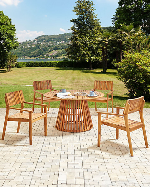 Lot de 4 chaises de jardin AGELLO Acacia Marron