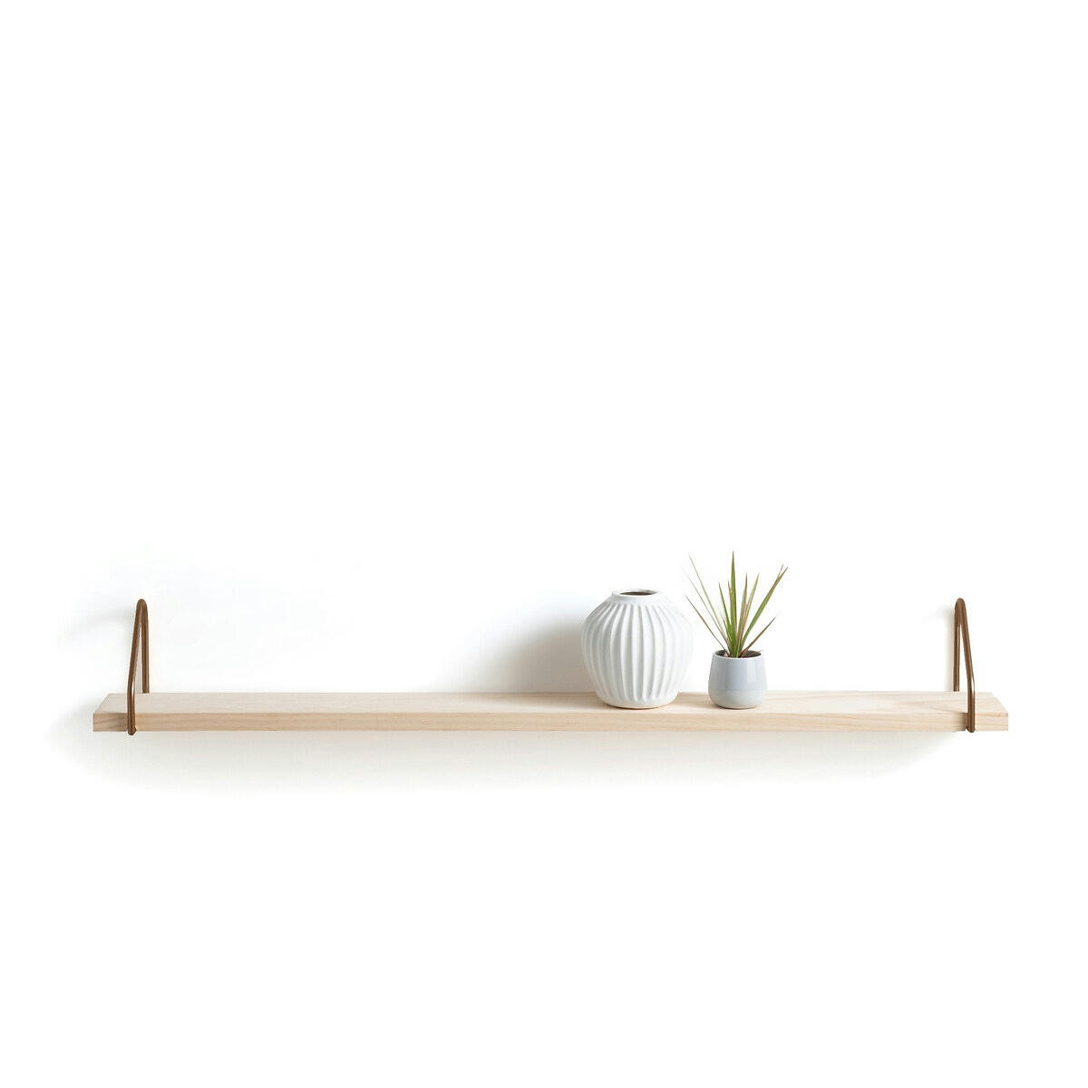 Étagère murale pin massif métal fer L120 cm, Vinto