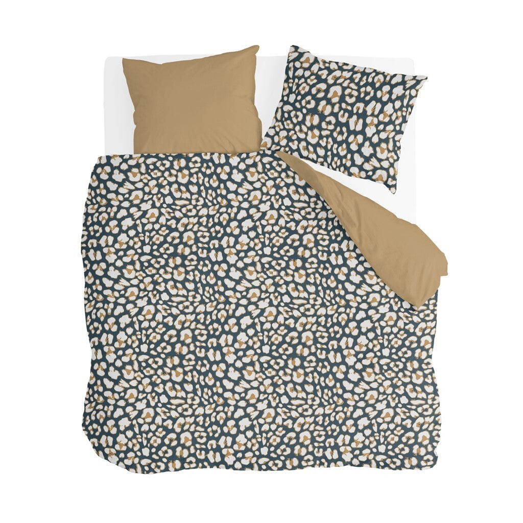 Byrklund - Dekbedovertrek Lazy Leopard - 240x220 cm - Okergeel