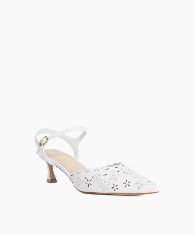 Convincing White - Laser Cut Open Court Shoes