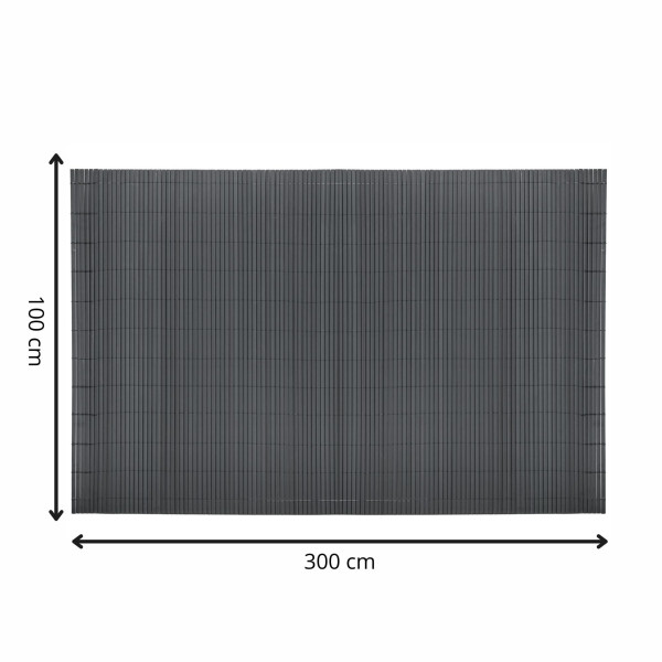 Osłona PVC maskująca 300x100cm mata na balkon taras ogrodzenie ciemnoszara