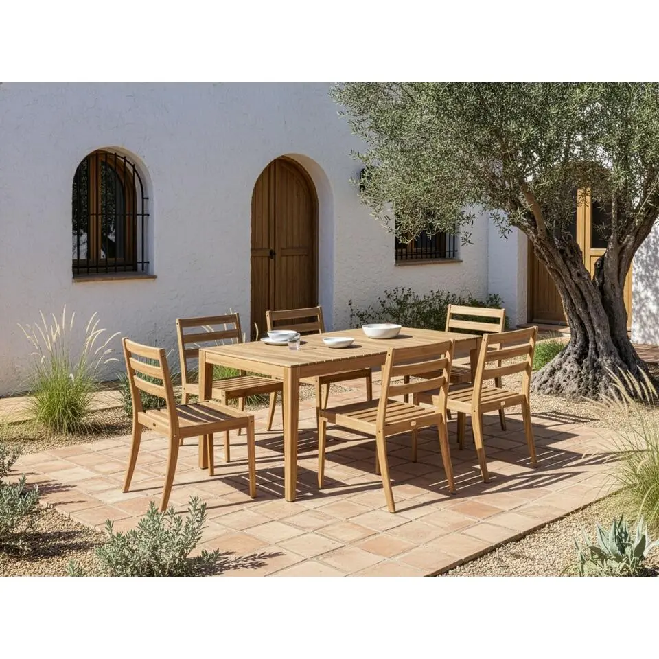 CHIOGGIA - Tuintafel - Lichtbruin - 180 x 90 cm - Acaciahout