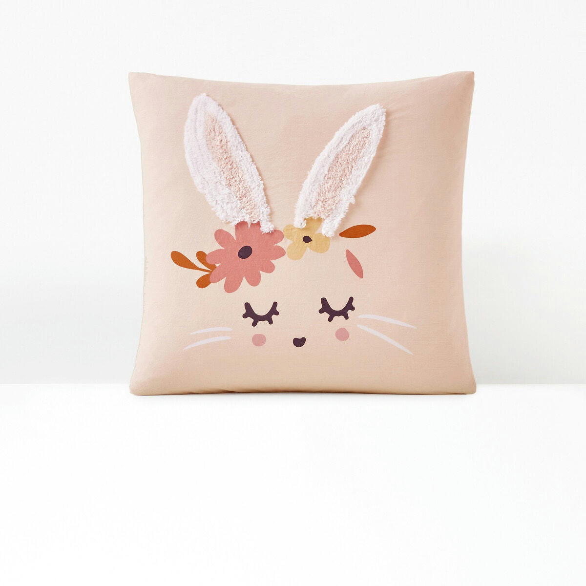 Taie d'oreiller coton biologique, Lapin fleuri