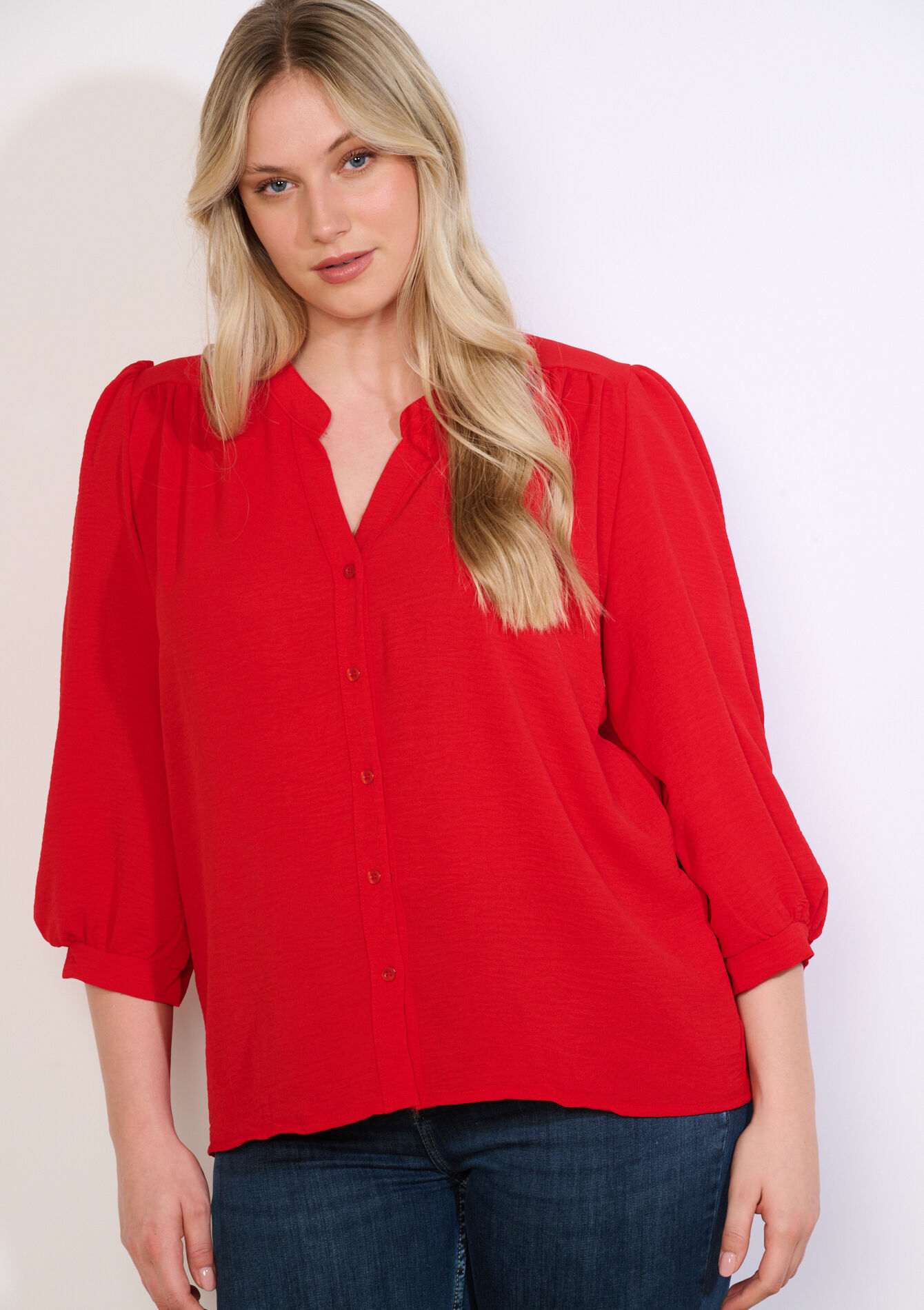 Vloeiende blouse met V-hals