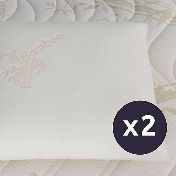 Lot de 2 oreillers Bamboo 60x60 cm Mémoire de forme
