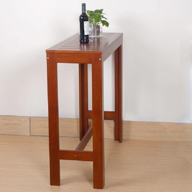 Rubber wood bar table solid wood high bar design for outdoor restaurant clean bar