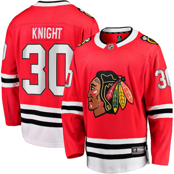 Spencer Knight Chicago Blackhawks  Home Breakaway Jersey - Red
