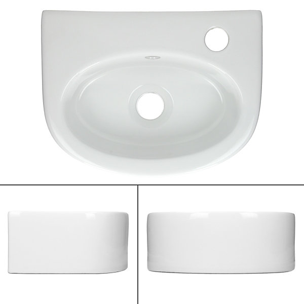 Lavabo en Céramique Blanc 335x255x130 mm, Garniture de Vidage Universelle