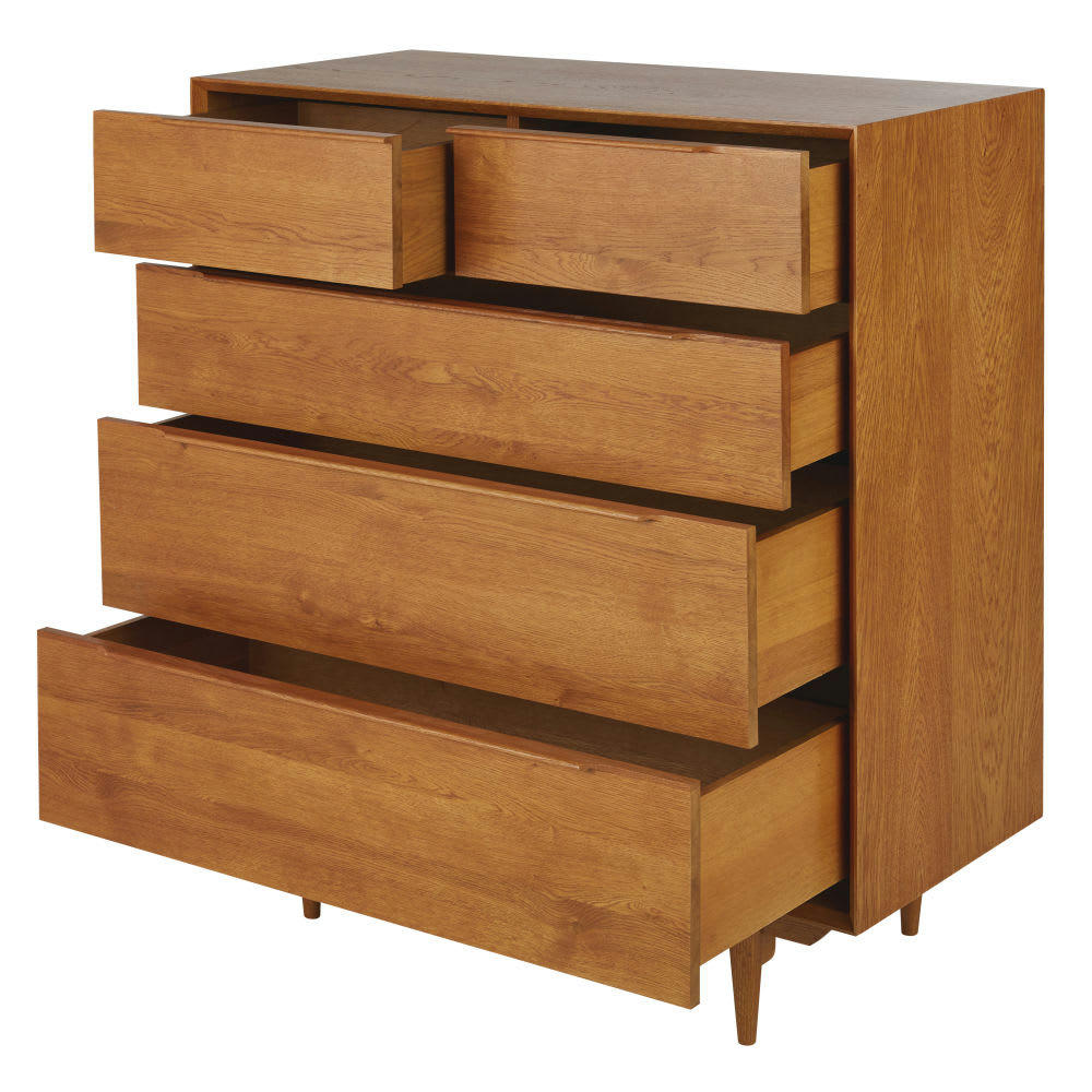 Portobello - Commode haute vintage 5 tiroirs