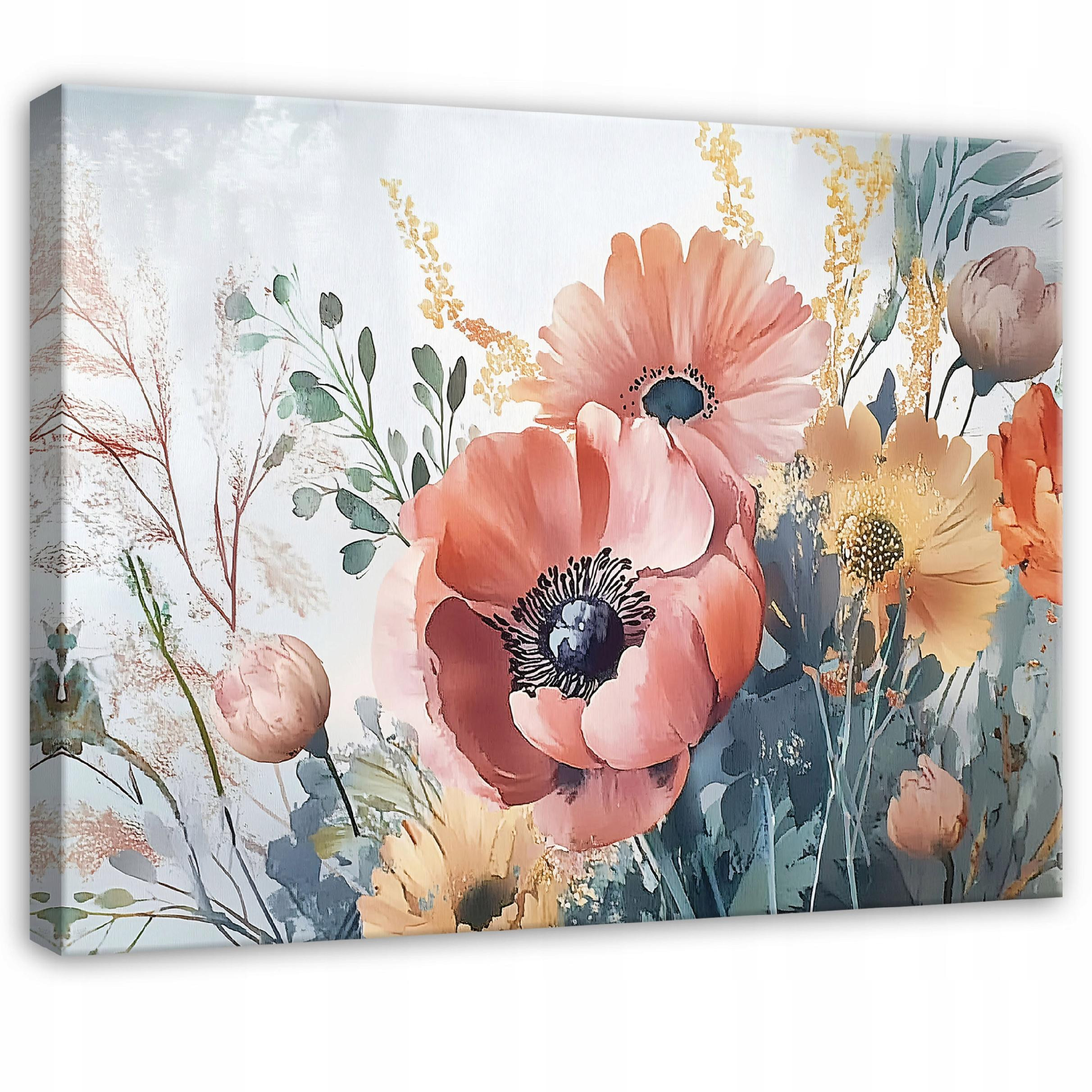 Obraz Do Sypialni Salonu Kuchni Na Płótnie Kwiaty Pastele Polne 60X40
