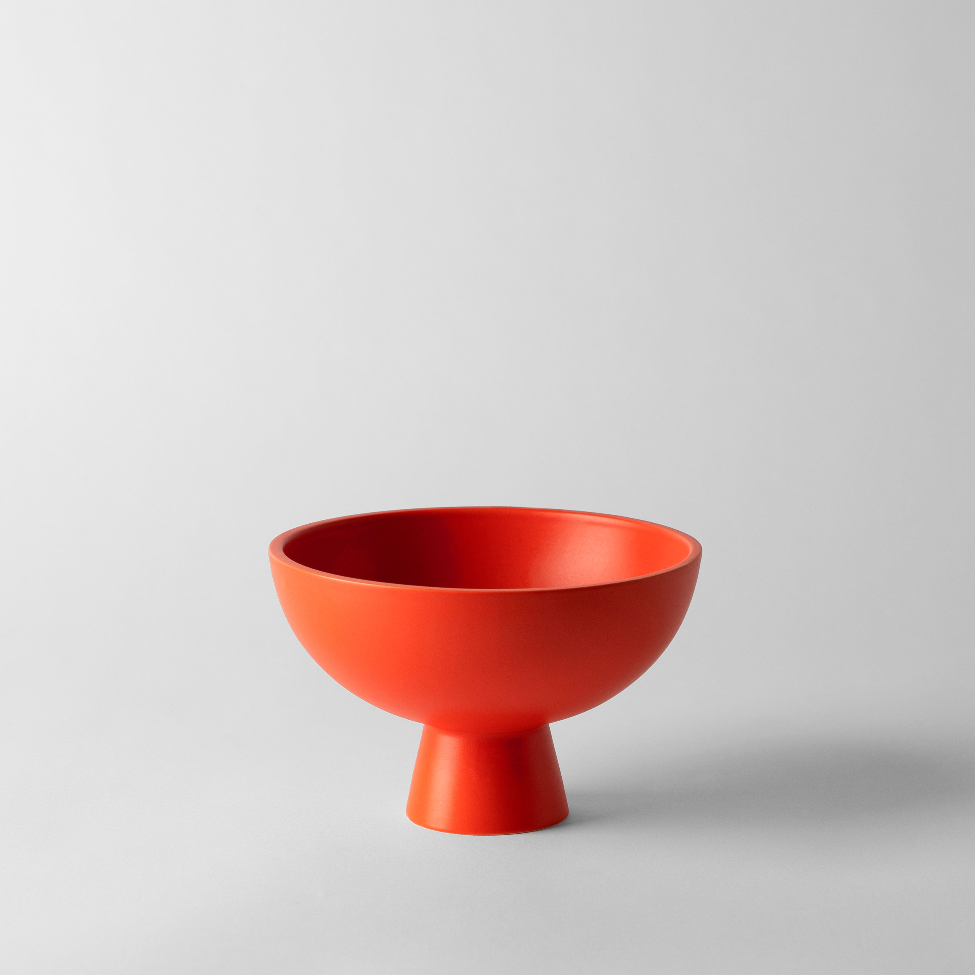 Medium Strong Coral Modern Pedestal Bowl