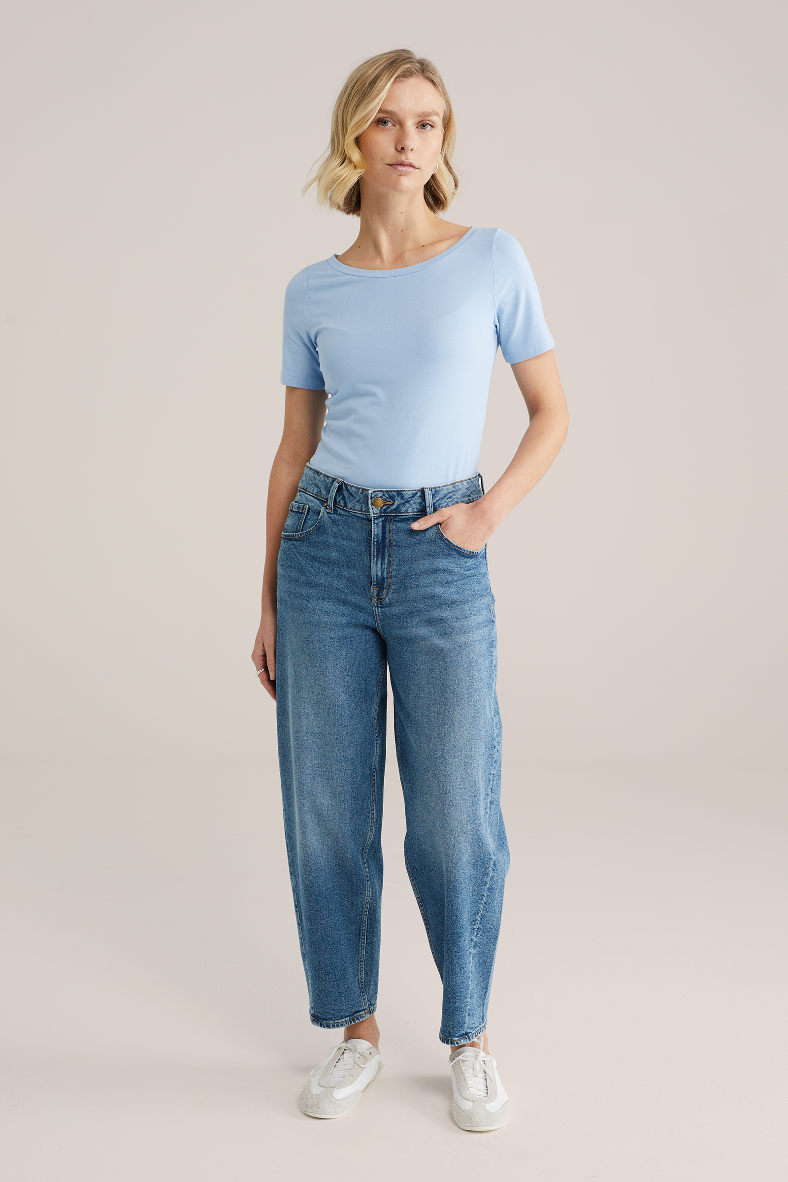 Dames T-shirt met boothals