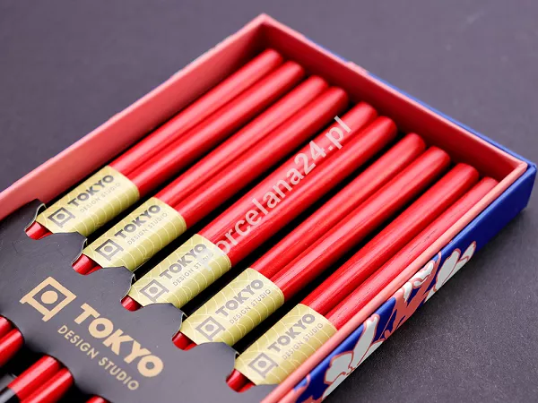 Zestaw pałeczek do sushi ( 5 el.) Tokyo Design Studio - Red Black Flower 18617