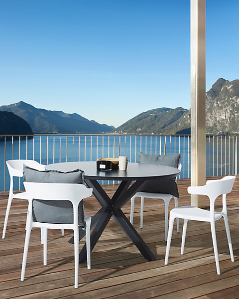 Lot de 4 chaises de jardin GUBBIO Blanc