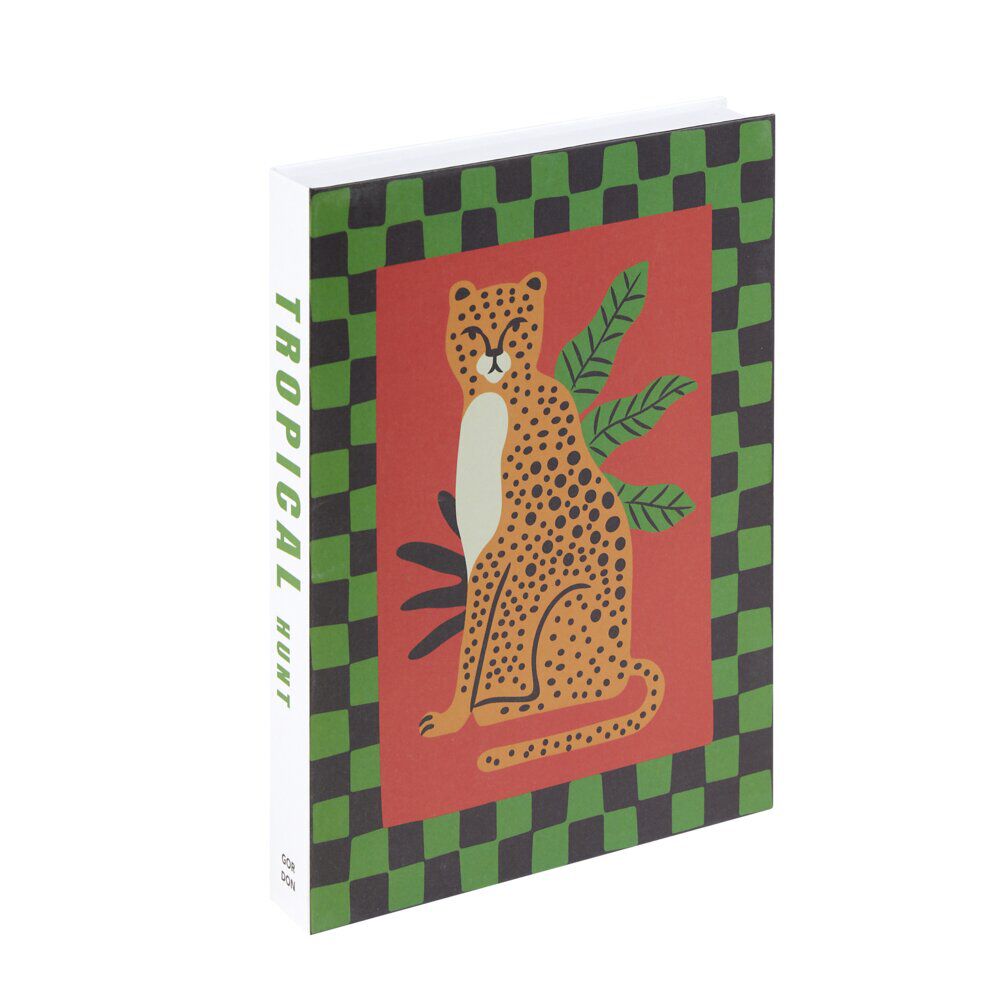BoÎte livre en carton motif tropical 22x16xép3cm (2 modèles)