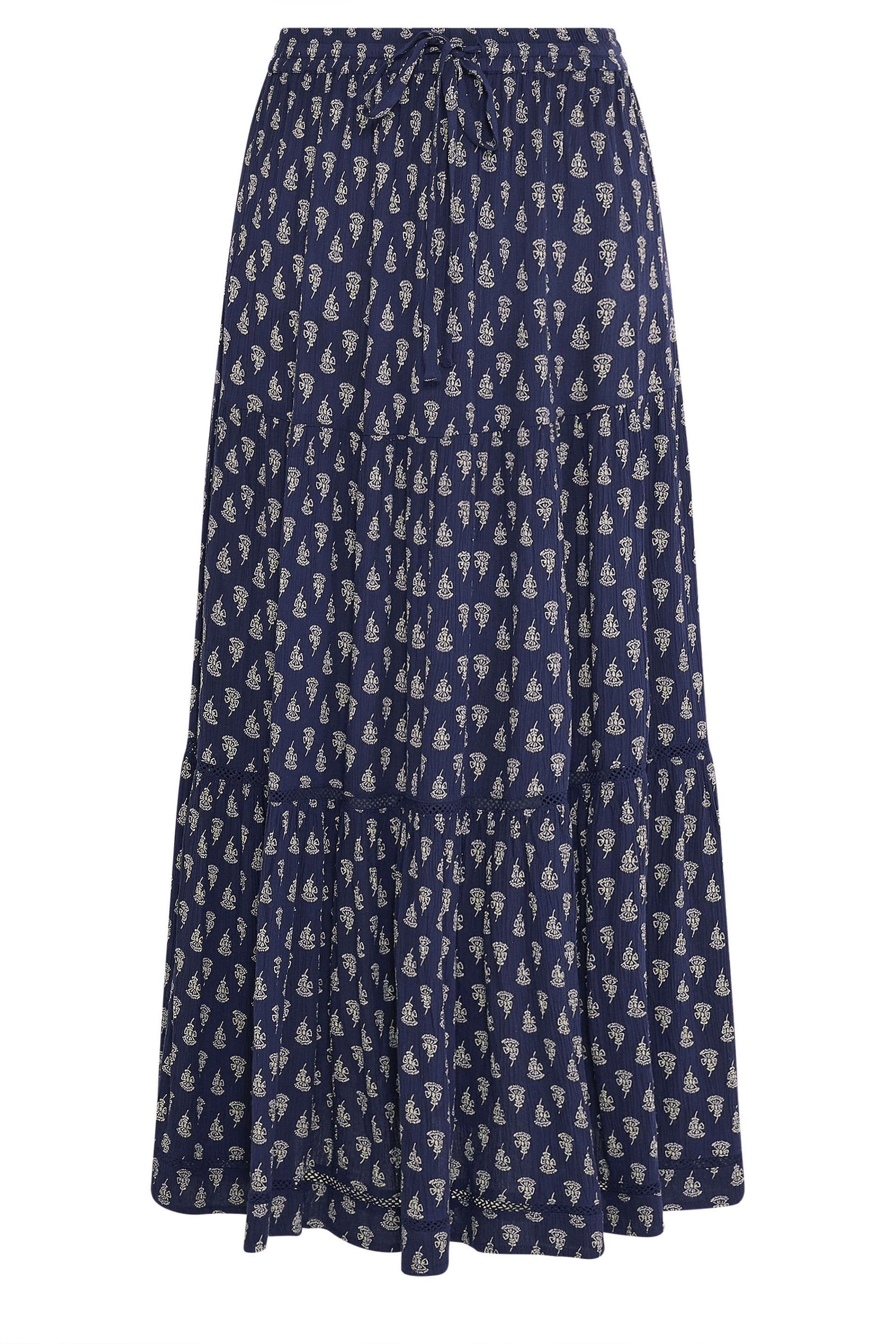 M&Co Aztec Print Tiered Maxi Skirt