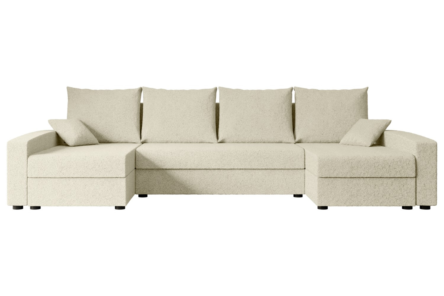Narożnik z funkcją spania i pojemnikiem ALESIA-U 301x140x90 cm Beżowy