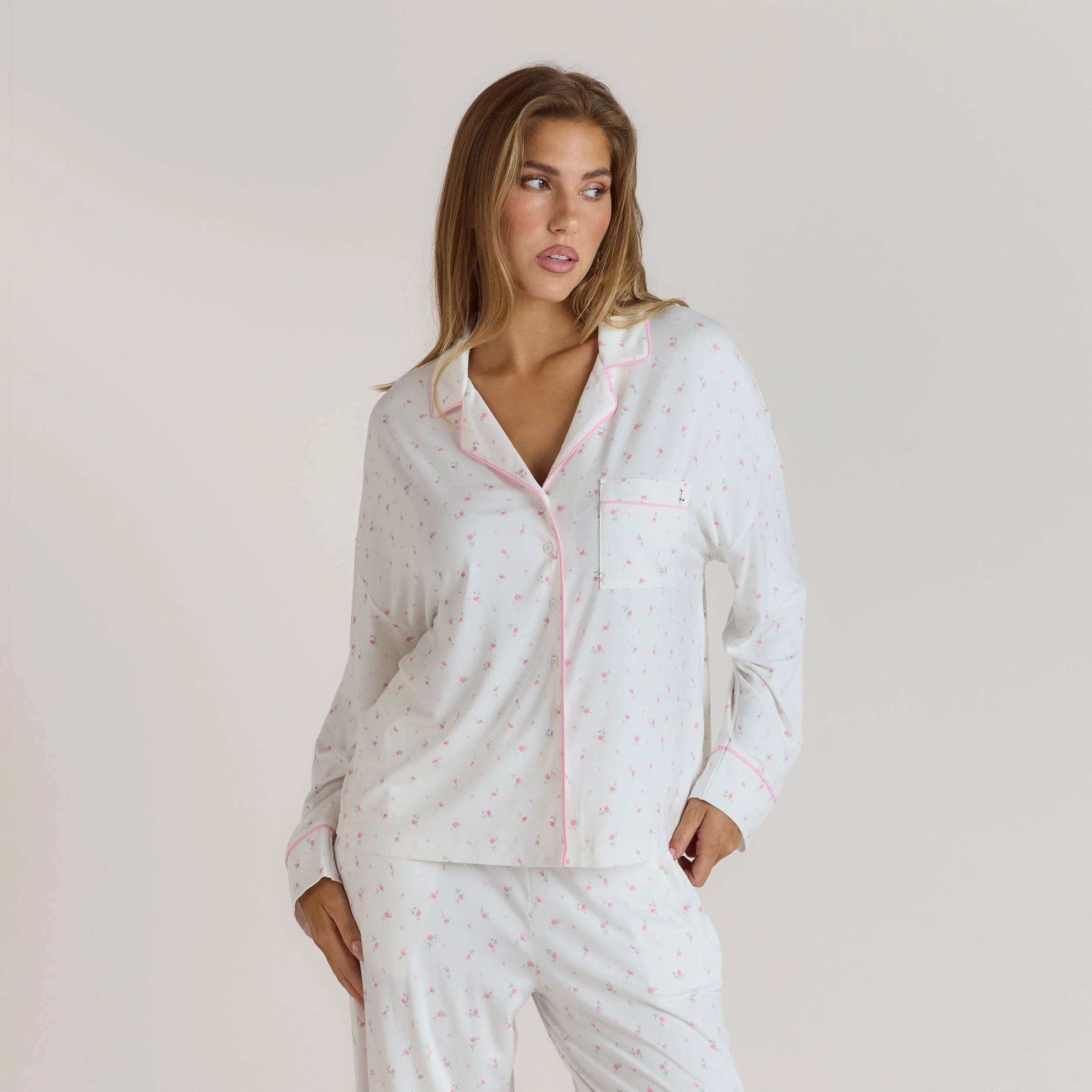 Modal Pyjama Shirt - Floral Print