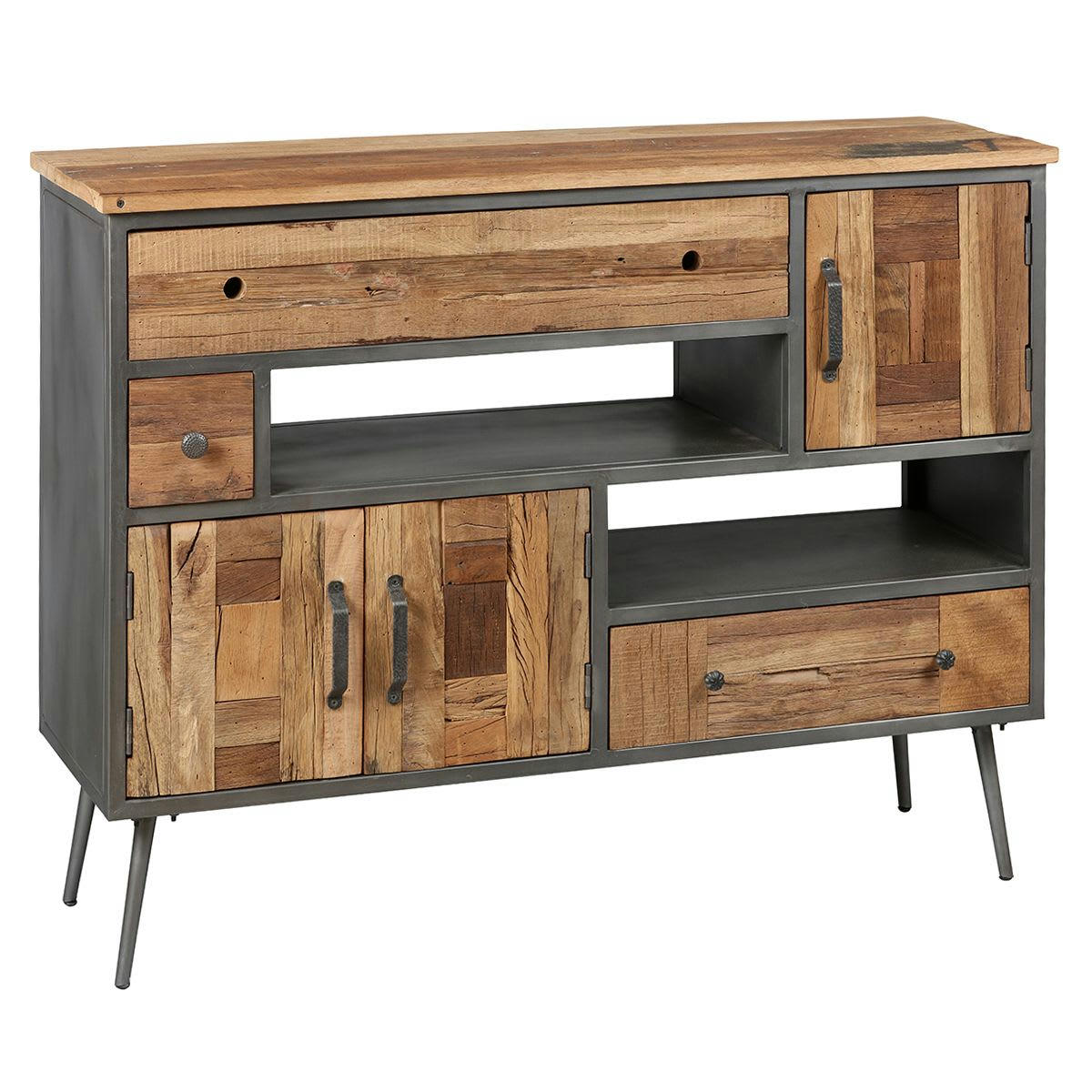 LEONARD - Meuble  de rangement 3 portes 3 tiroirs