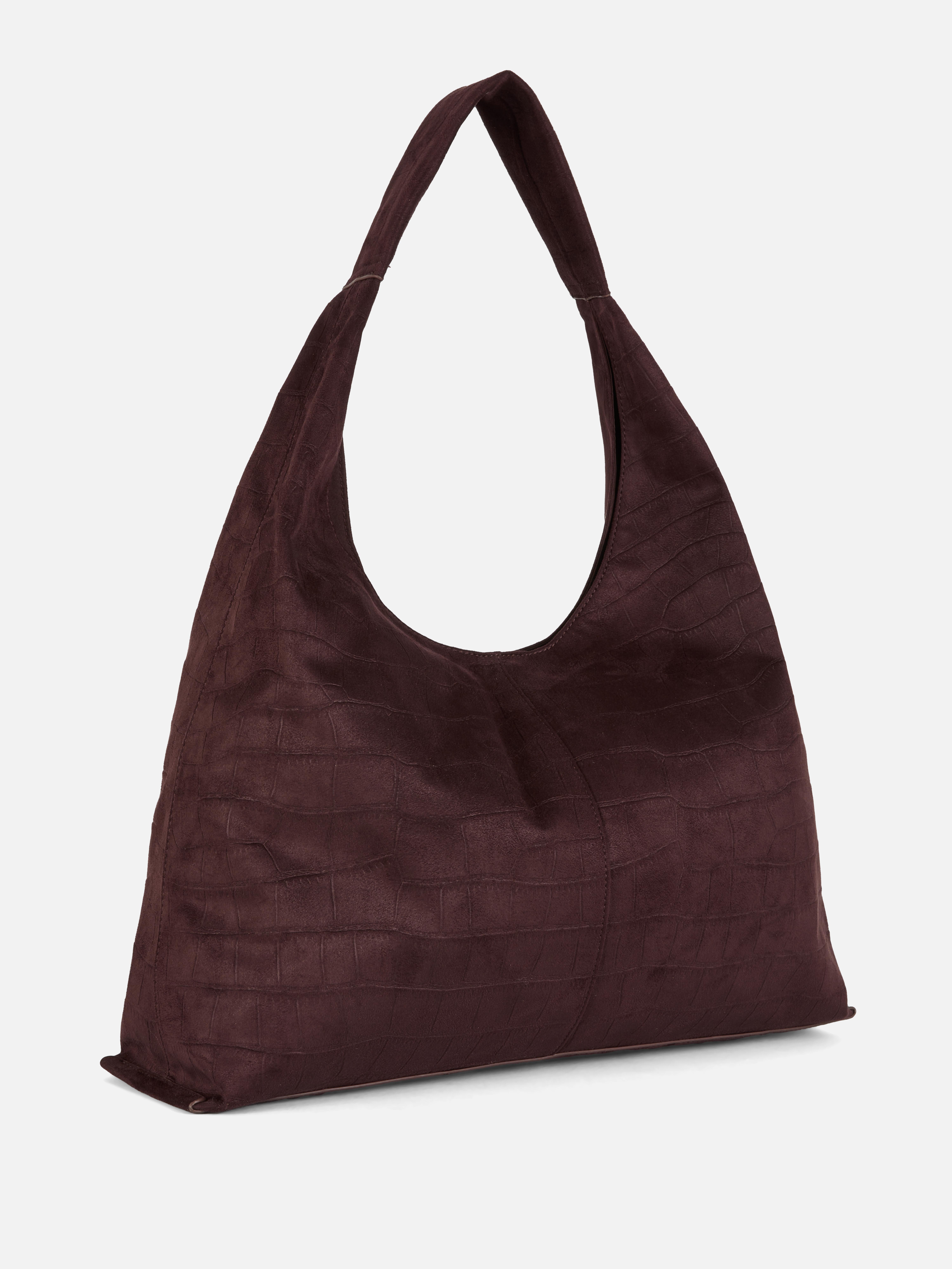 Faux Croc Oversized Purse