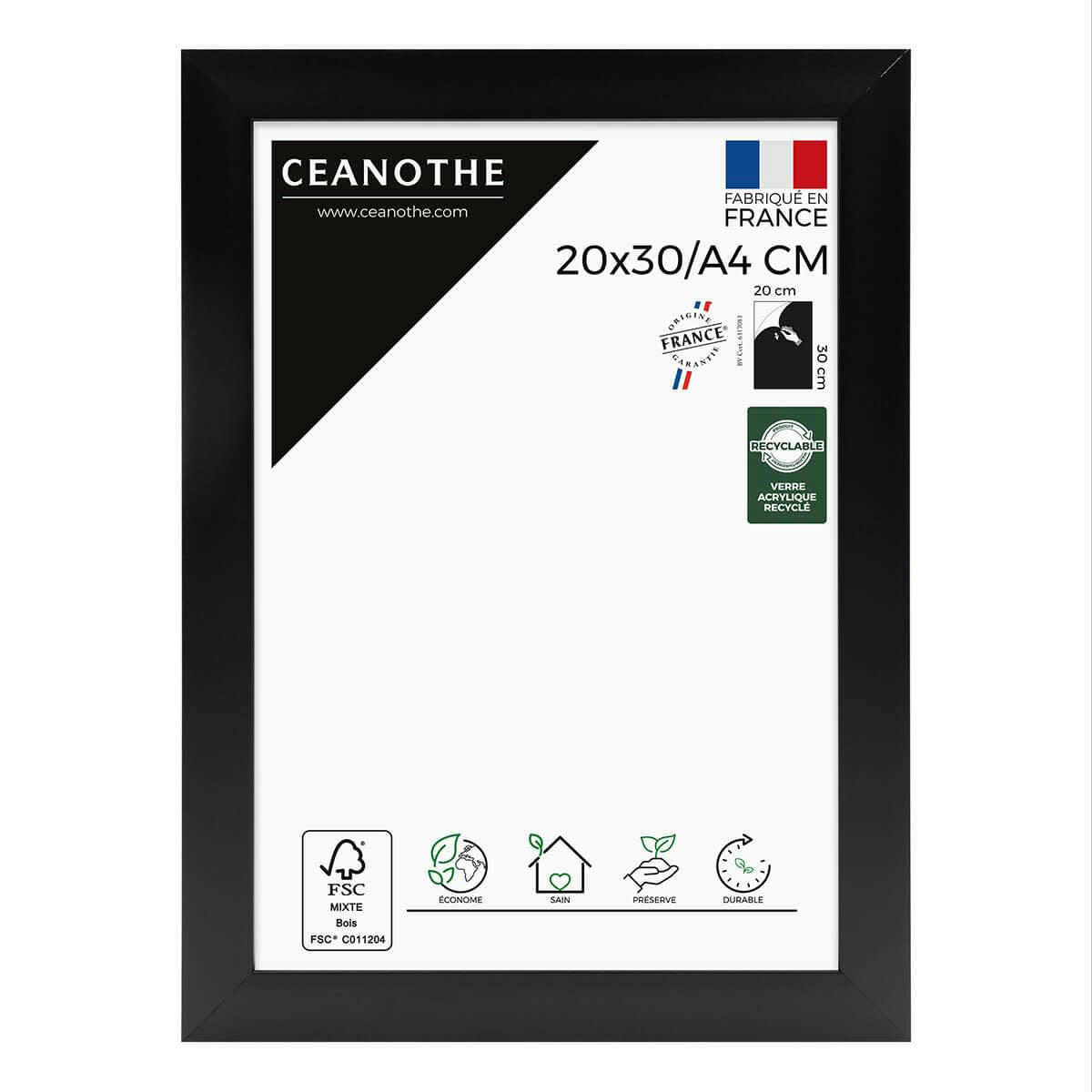 ETERNEL - Cadre photo design noir 20x30/A4 cm bois reconstitué fsc