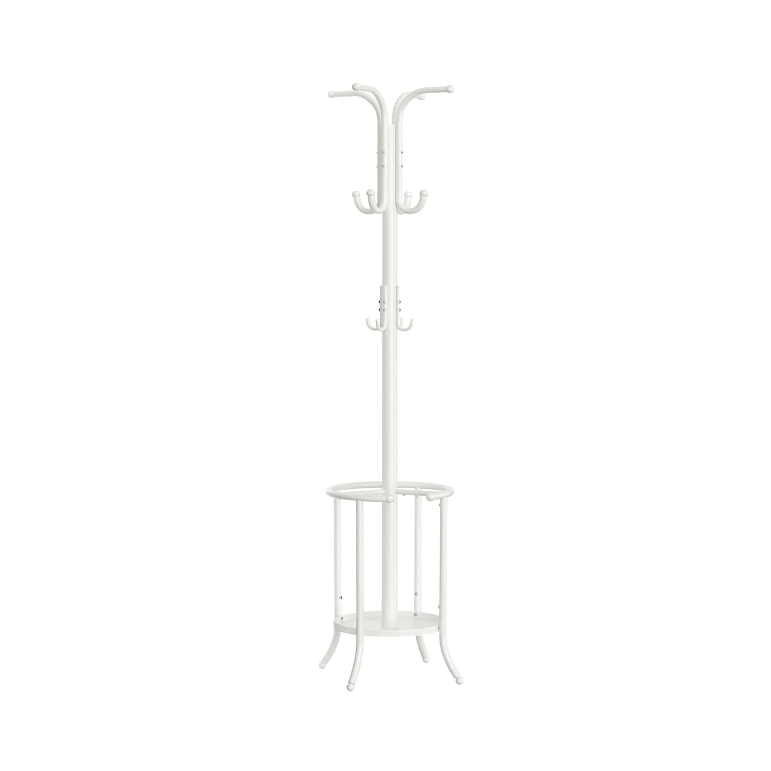 Modern Tall Freestanding Coat Rack with Metal Frame and Umbrella Holder for Home and Office - 15.7D x 15.7W x 68.9H