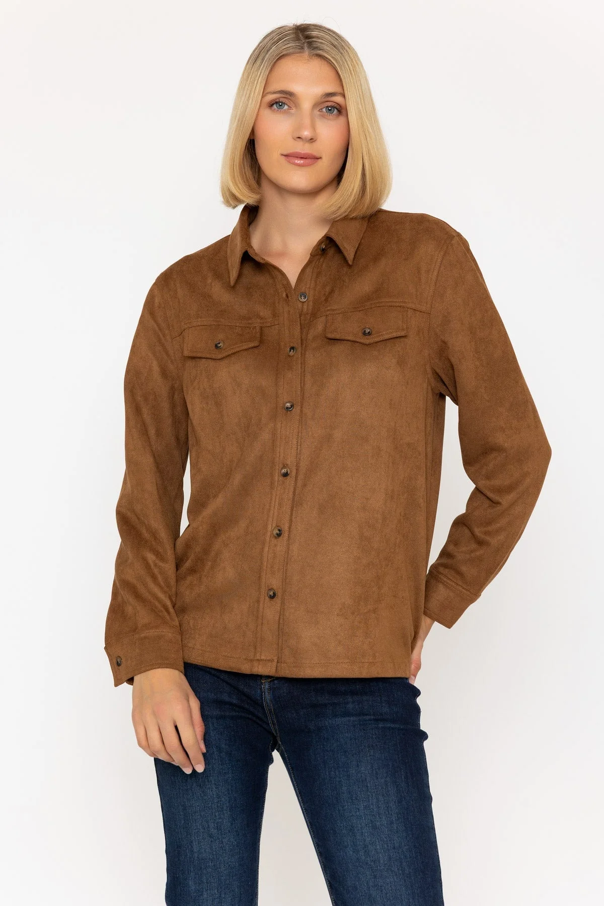 Tan Brown Suedette Shirt