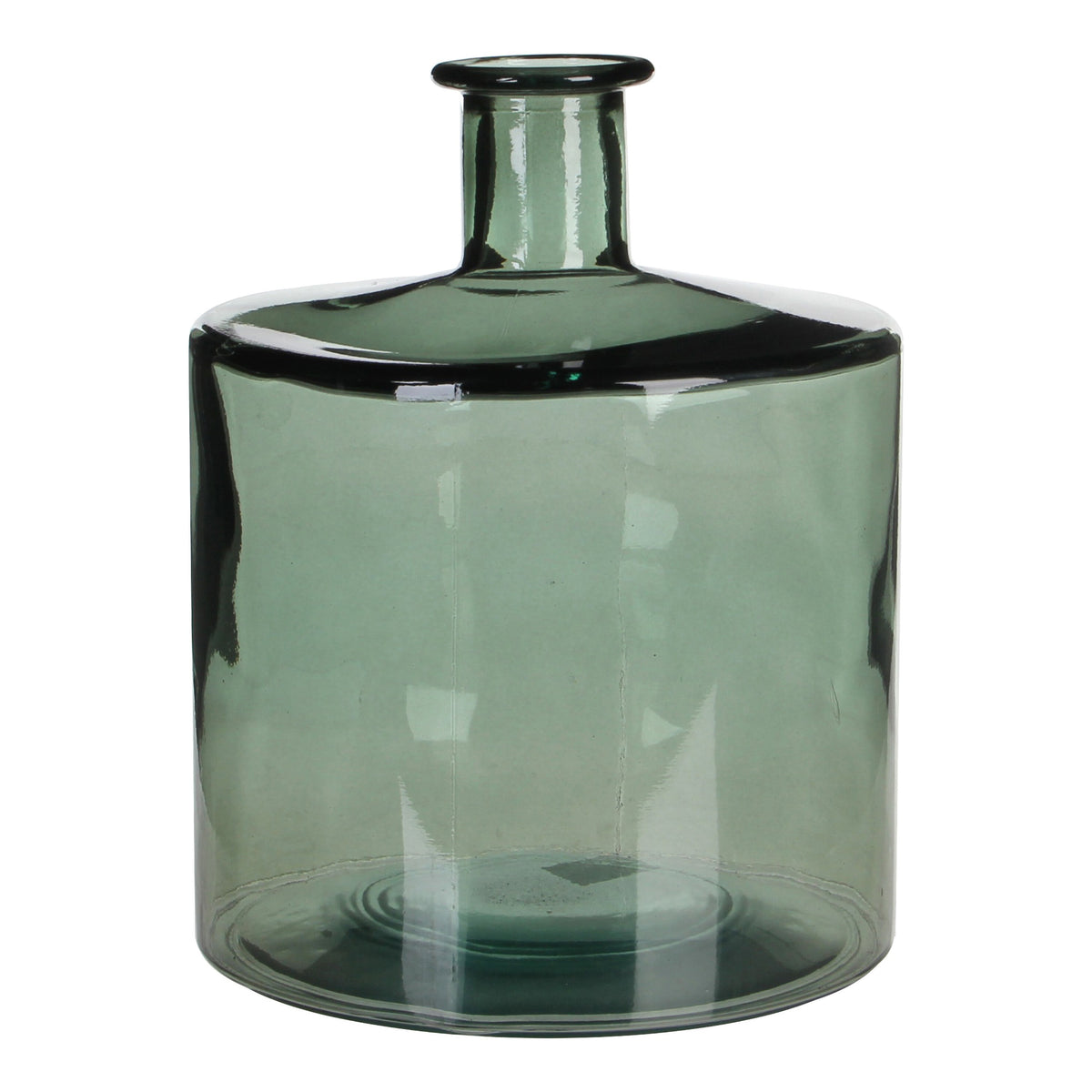 Mica Decorations Guan Fles Vaas - H26 x Ø21 cm - Gerecycled Glas - Groen