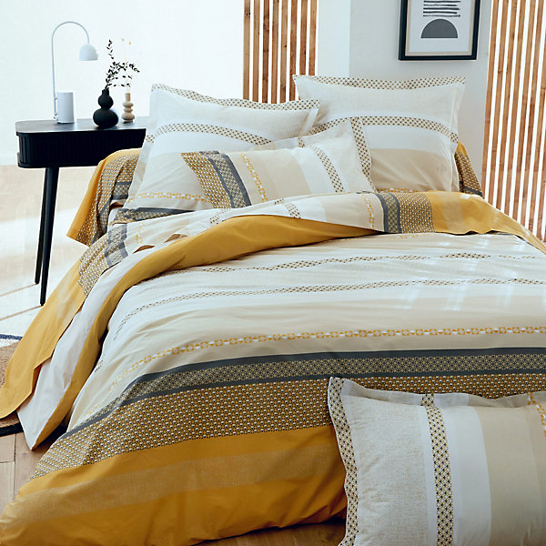 Housse de couette 140x200 cm percale coton MARLOW Miel