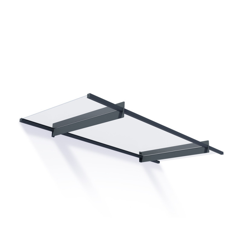 Marquise de porte Nancy gris foncé 205,5 x 94 cm CANOPIA