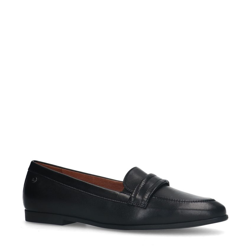 No Stress Zwarte leren loafers
