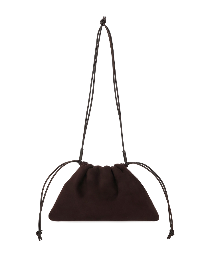 Dark brown soft suede bag