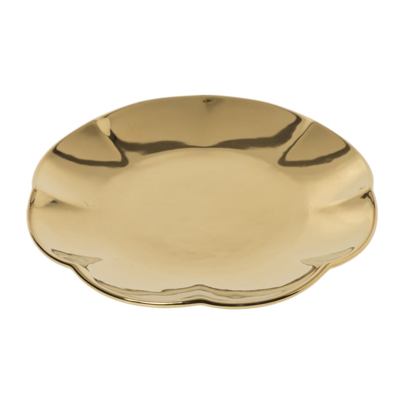 Gebaksbordje goud - keramiek - &Oslash;15.5x2 cm