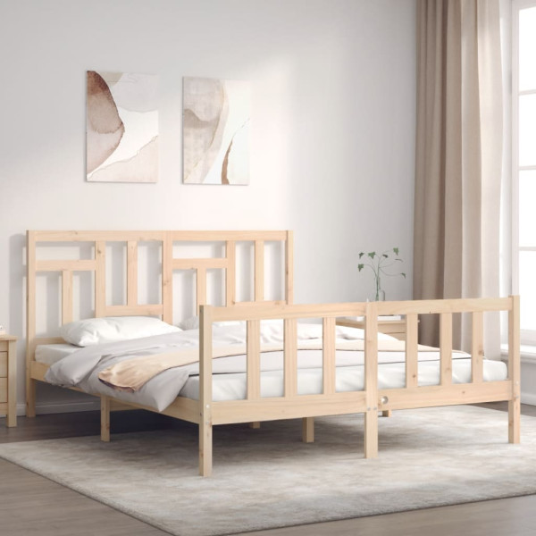 Rama łóżka bez materaca lite drewno sosnowe 160x200 cm