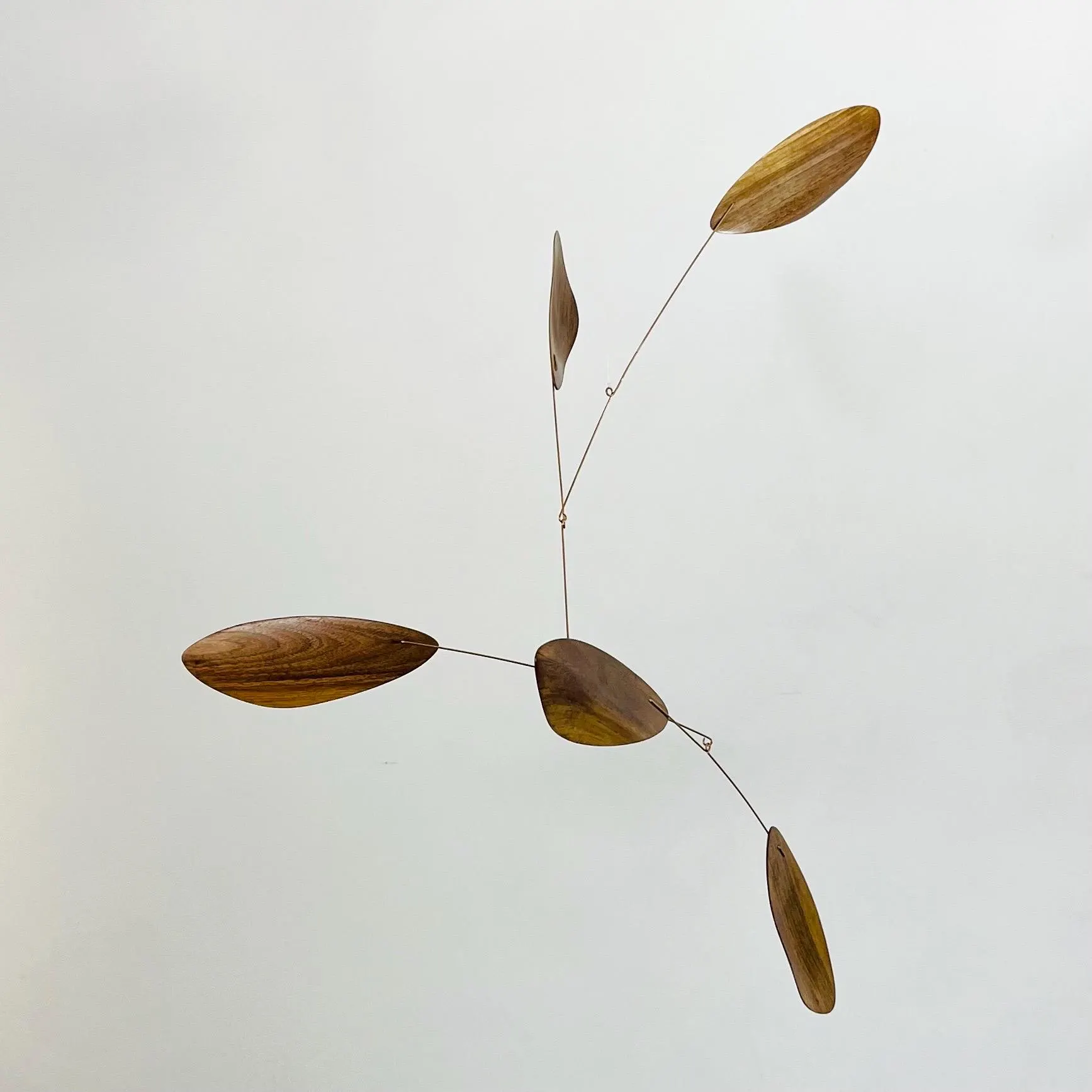 5 Element Black Walnut Hanging Mobile w/ Bronze Wire. 24