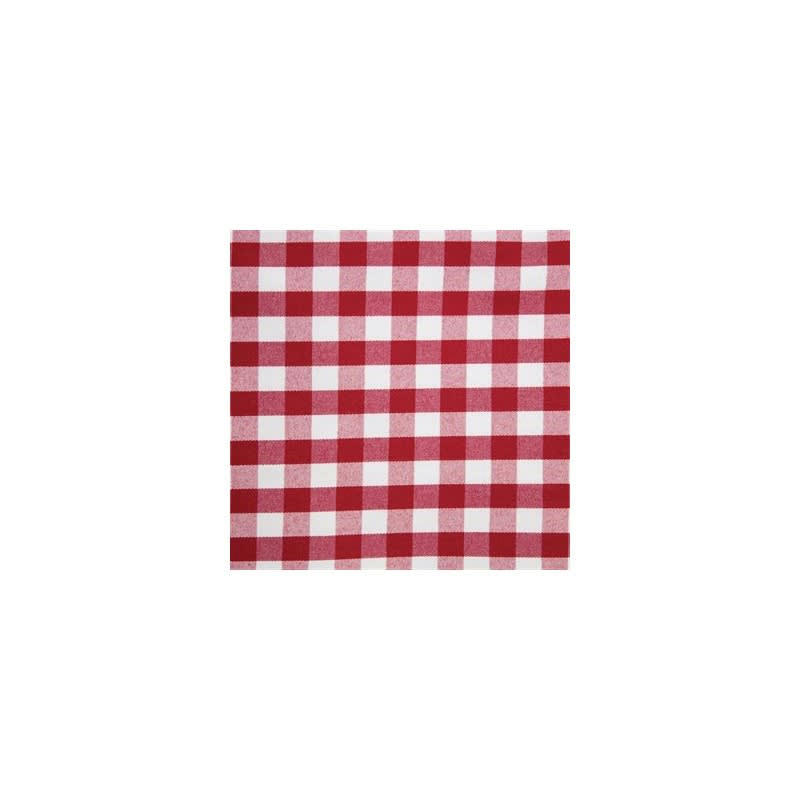 - Lot de 10 serviettes à carreaux en polyester rouge 41x41 cm