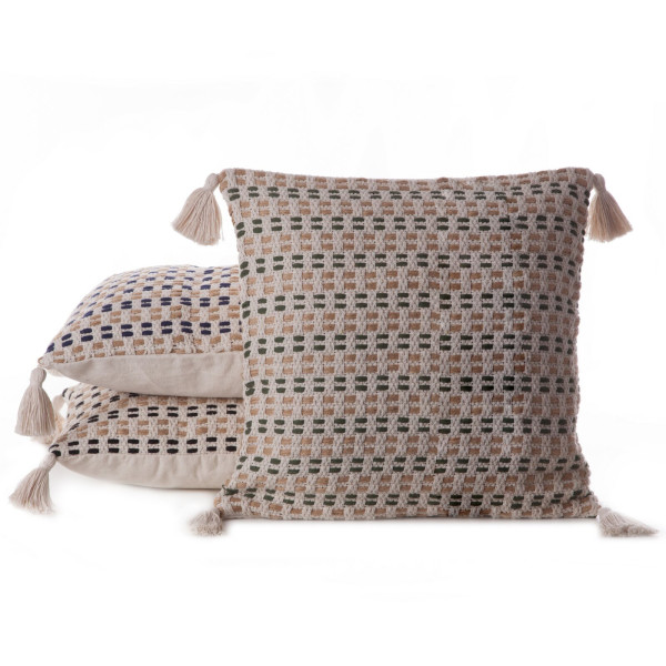 Ozdobna poszewka na poduszkę 45x45 cm BOHO frędzle chwosty