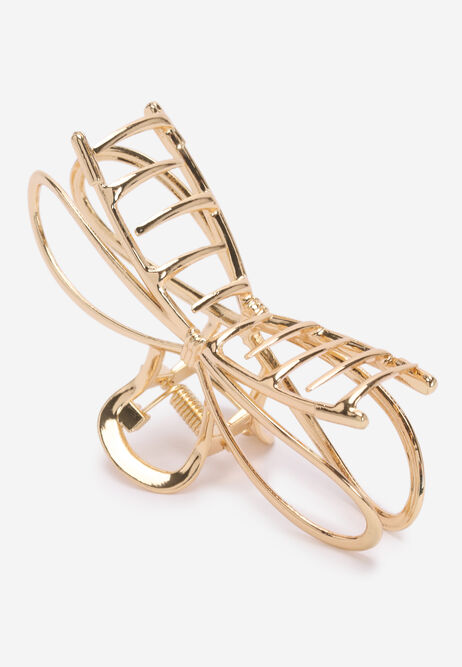 Womens Gold Bow Claw Hair Clip
