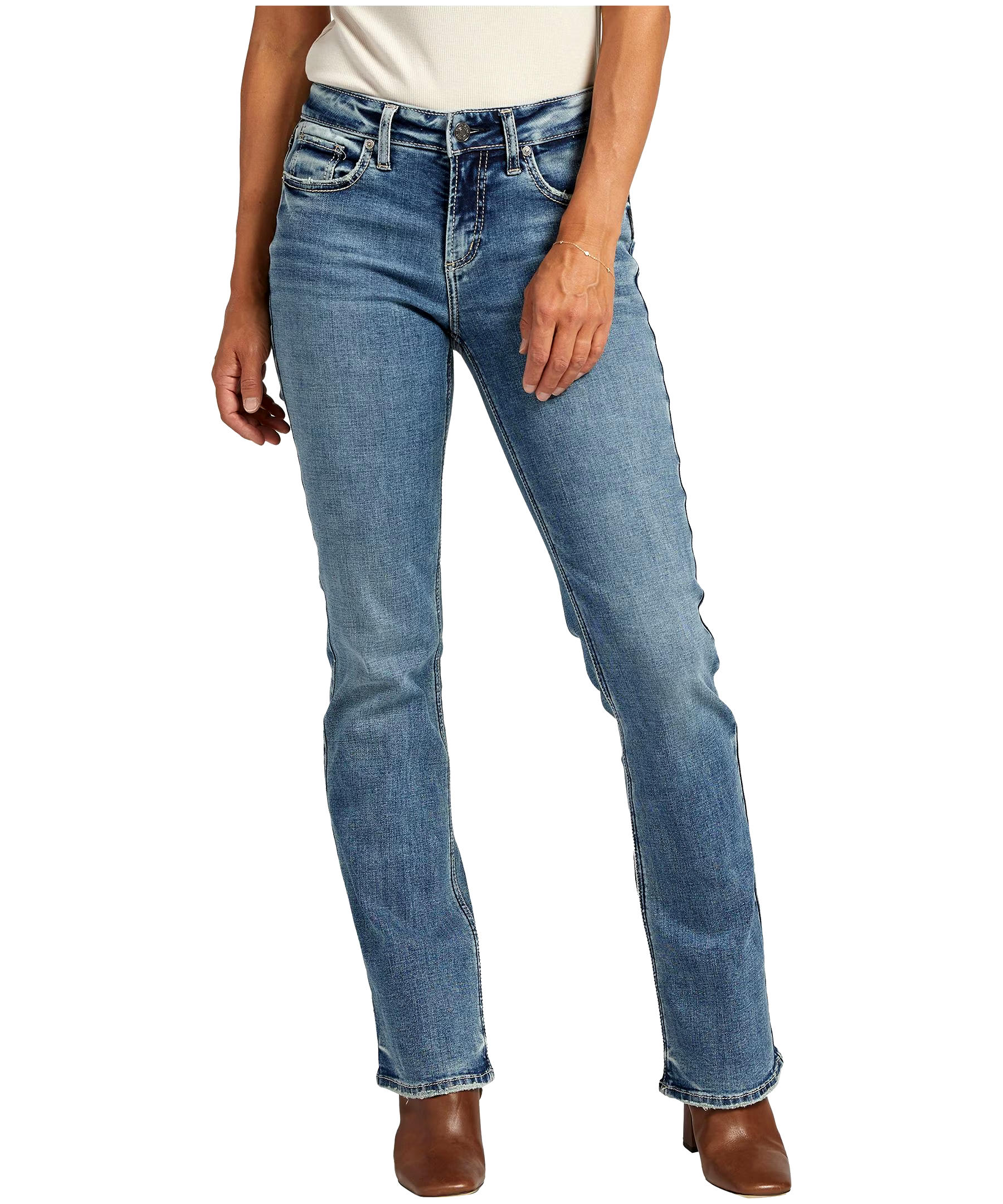 Silver Women's Suki Curvy Fit Mid Rise Slim Bootcut Jeans
