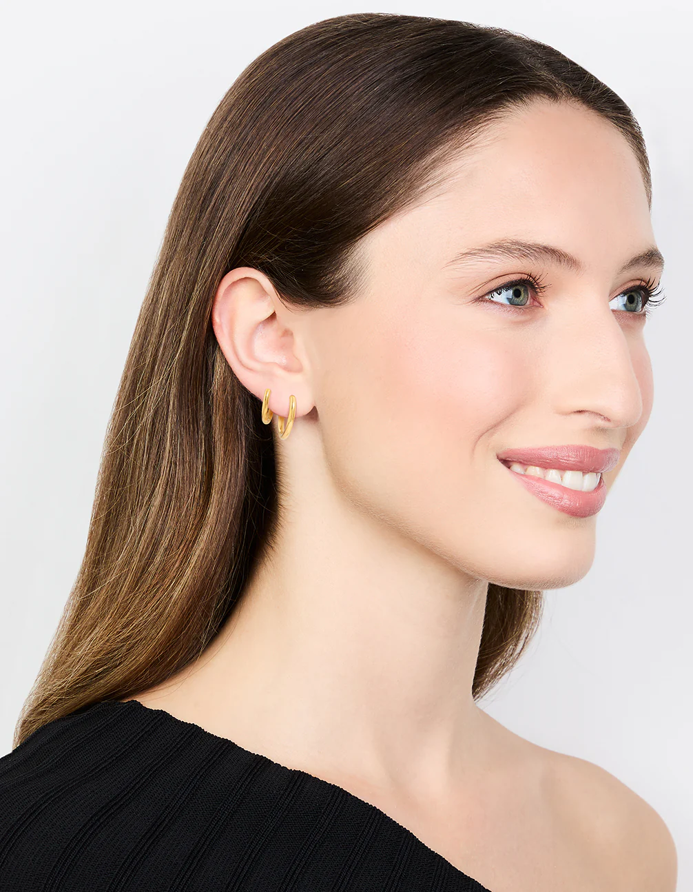 Waterproof Gold Plated  Stainless Steel Small Hoop Earrings 2-Pack