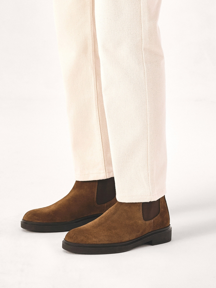 Brown suede men's sable shoes