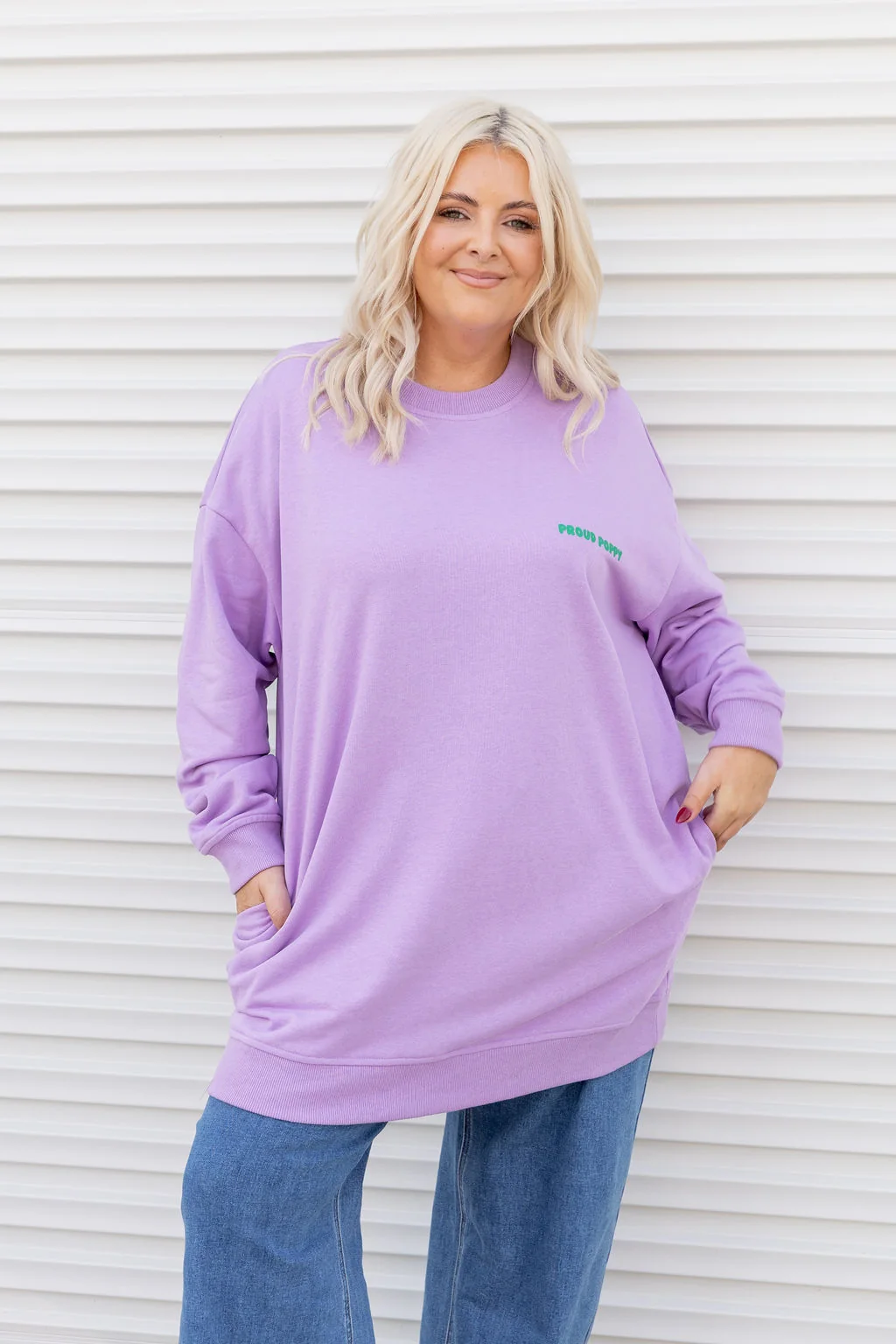 Evan Longline Sweatshirt in Good Vibes Lilac