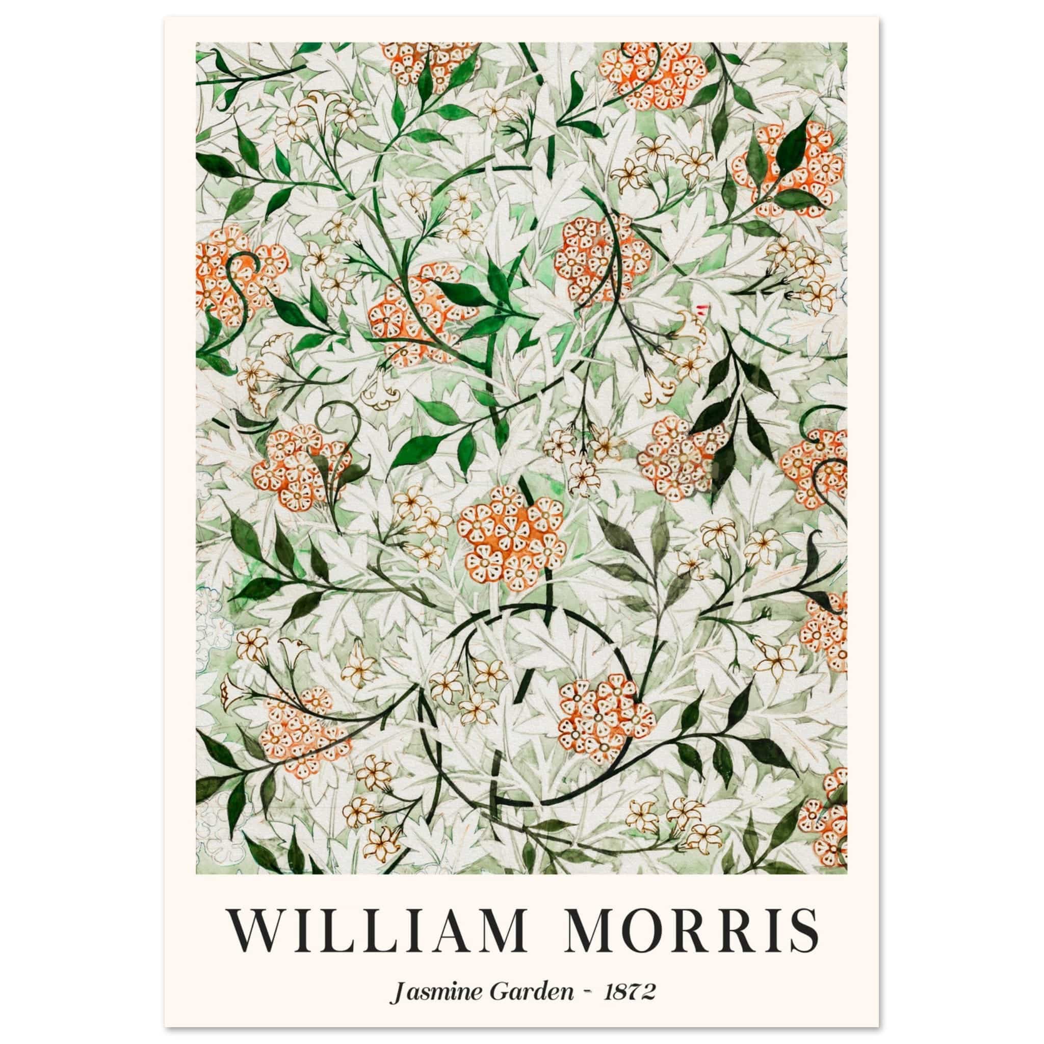 Artfulprints Poster William Morris - Jasmine garden  - A4 21x29.7 cm - Groen