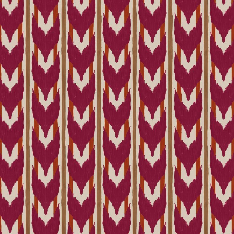Catchii Behang Maison Artisan Ikat bordeaux