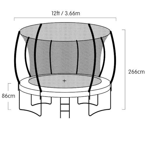 NNEDPE Kahuna Trampoline 12 ft with Basketball set - Rainbow