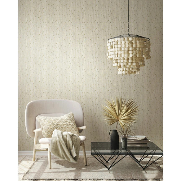 Vliestapete, BxL: 53 x 1005 cm, cremefarben/goldfarben