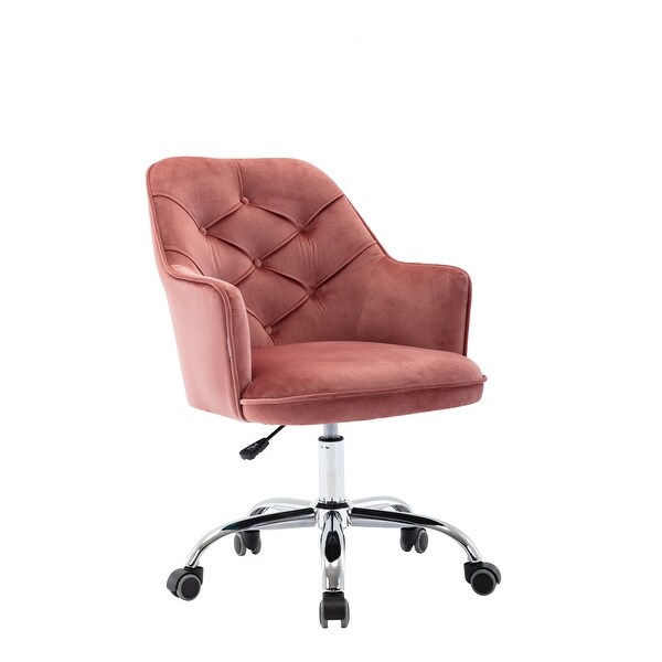 24" Velvet Swivel Shell Chair, Modern Leisure Arm Chair with Casters